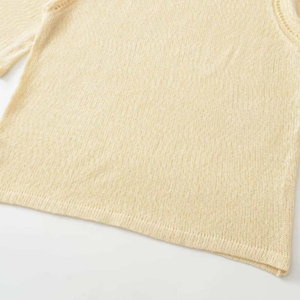 ZARA Bafeng New Fashion Round Neck Loose Hollow Knit Sweater